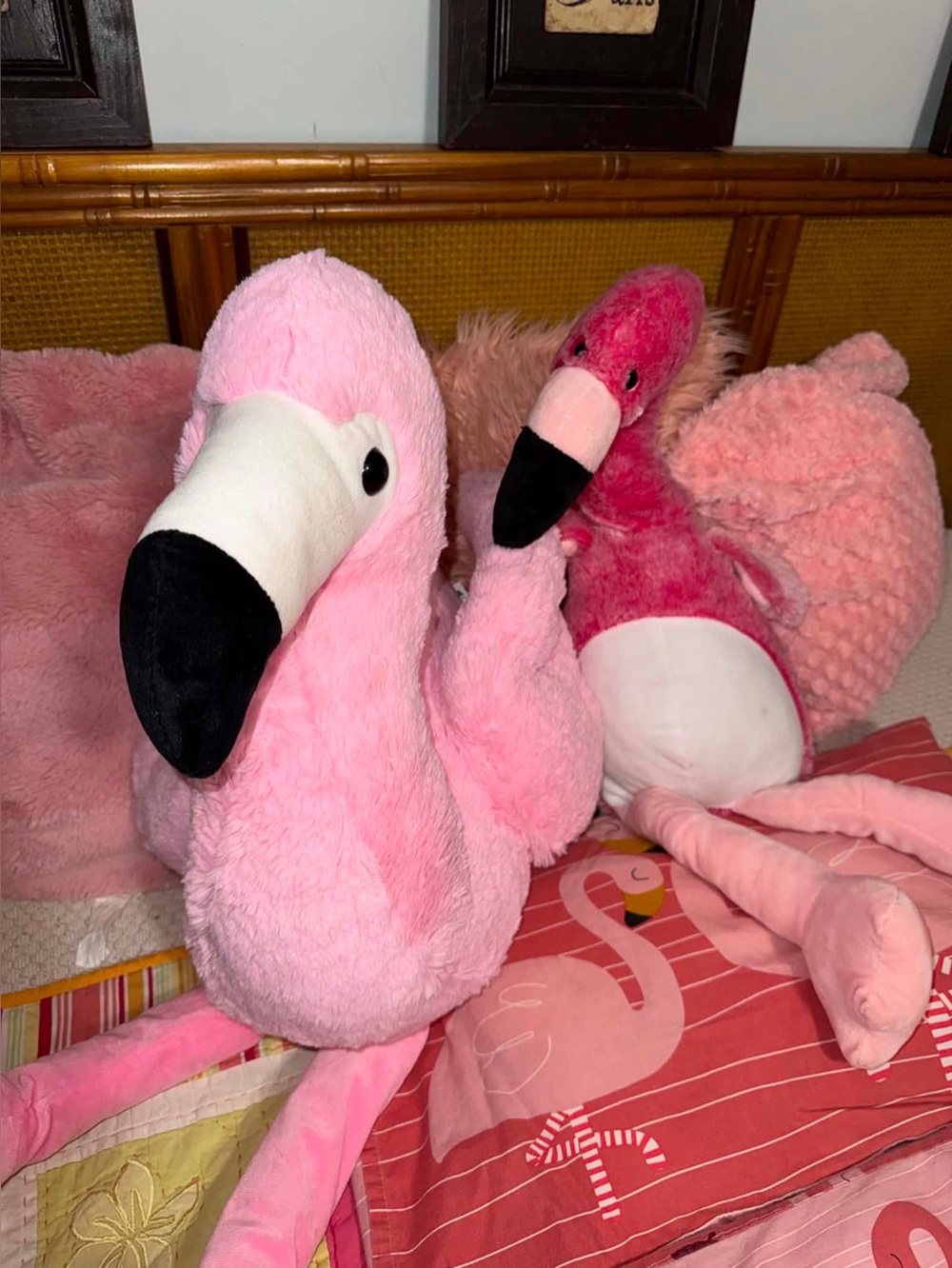 Ikea Rorande Duvet Cover/Pillowcase Flamingo lap quilt 2 flamingos & 3 pillows - Picture 2 of 16